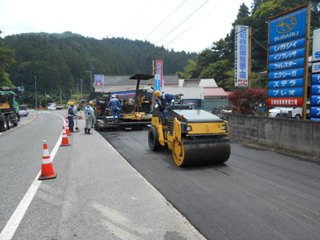 いわき地区49号維持補修工事の現場